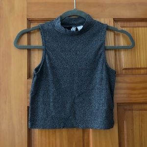 Cropped mock neck